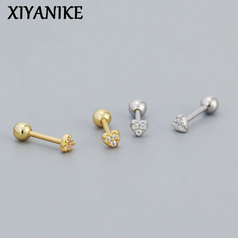 XIYANIKE Sweet Heart Zircon Anti-shedding Screw Stud Earrings For Women Girl Fashion New Ear Piercing Jewelry aretes de mujer
XIYANIKE Sweet Heart Zircon Anti-shedding Screw Stud Earrings For Women Girl Fashion New Ear Piercing Jewelry aretes de mujer