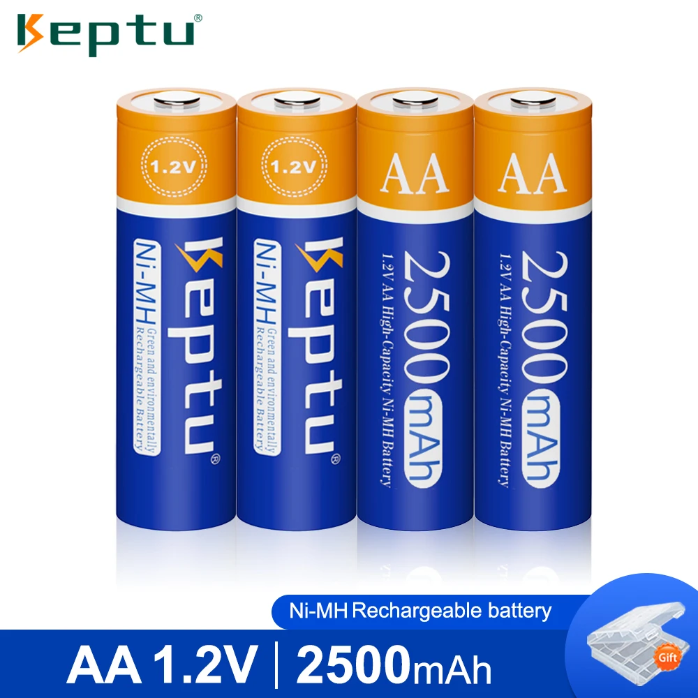 KEPTU AA 2500mAh 1.2V NIMH Rechargeable AA Battery Low Self Discharge AA NIMH Batteries for Camera Toy Car+Battery Box
KEPTU AA 2500mAh 1.2V NIMH Rechargeable AA Battery Low Self Discharge AA NIMH Batteries for Camera Toy Car+Battery Box