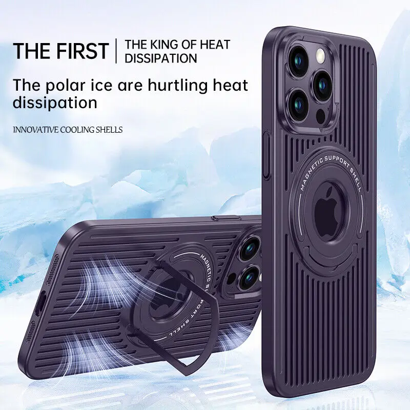 Aluminium Heat Dissipation Magnetic Metal Phone Case For iPhone 14 13 12 Pro Max Magsafe Hollow Out Stand Holder Phone Cover
Aluminium Heat Dissipation Magnetic Metal Phone Case For iPhone 14 13 12 Pro Max Magsafe Hollow Out Stand Holder Phone Cover