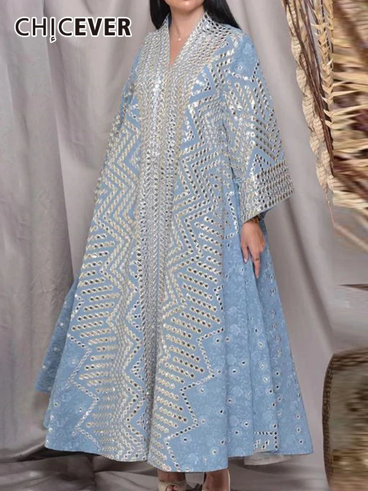 CHICEVER Oversize Bohemian Dresses For Women V Neck Long Sleeve High Waist Hit Color Folds A Line Midi Dress Female Summer New
CHICEVER Oversize Bohemian Dresses For Women V Neck Long Sleeve High Waist Hit Color Folds A Line Midi Dress Female Summer New