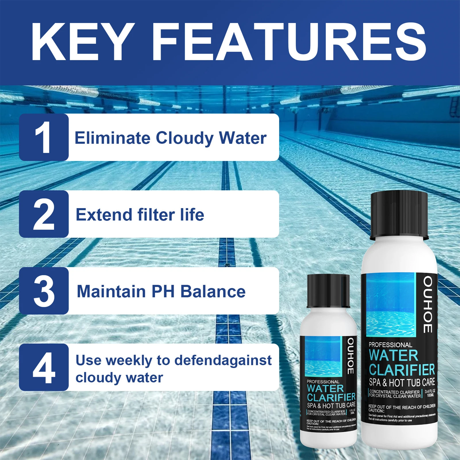 Water Clarifier Foam Remover For Swimming Pool Grease Removal Foam Agent Easy To Use Pond Water Clarifier Degreasing Agent
Water Clarifier Foam Remover For Swimming Pool Grease Removal Foam Agent Easy To Use Pond Water Clarifier Degreasing Agent