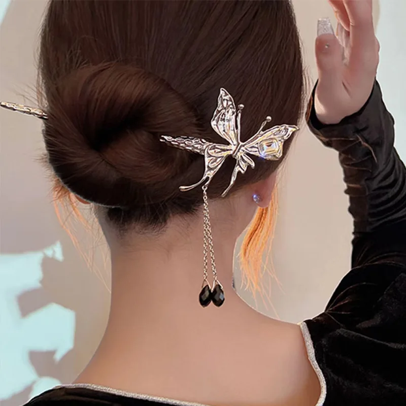 Fashion Simple Silver Color Butterfly Tassel Hairpin Retro Luxury Hair Accessories For Women Headdress Gothic Jewelry Gift Tiara
Fashion Simple Silver Color Butterfly Tassel Hairpin Retro Luxury Hair Accessories For Women Headdress Gothic Jewelry Gift Tiara