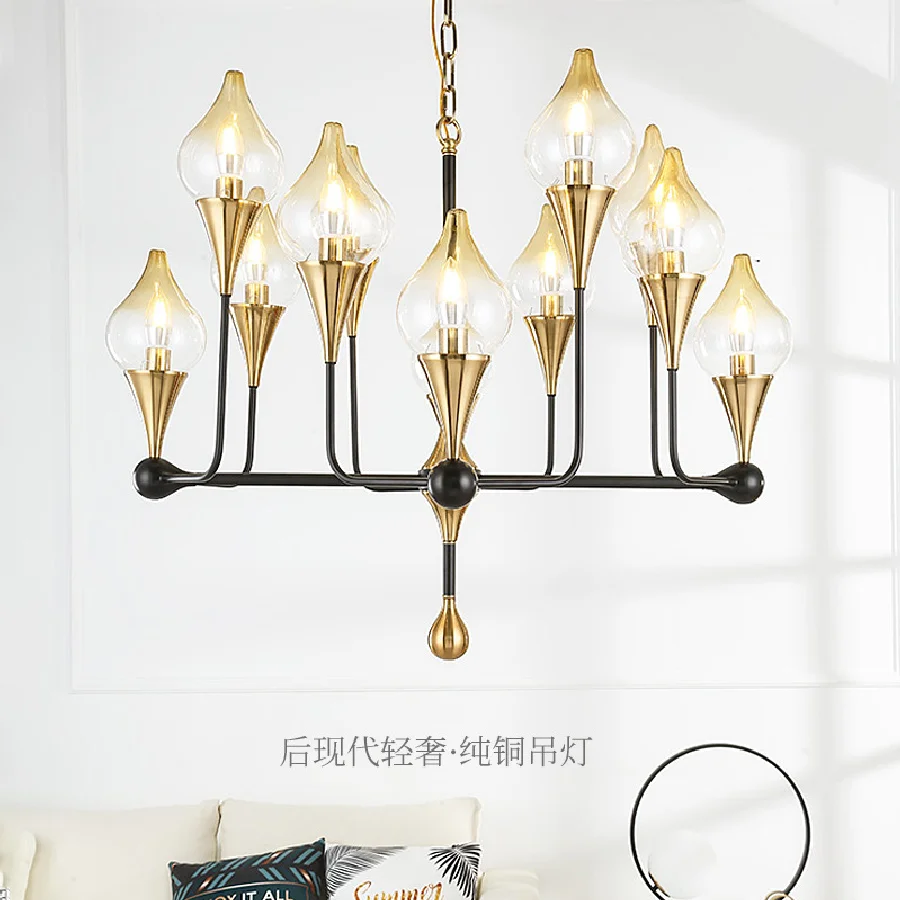 Postmodern Simple Copper Chandelier Luxury Living Room Bedroom Study Suspended Luminaire Modern Restaurant Hotel Hanging Lamps
Postmodern Simple Copper Chandelier Luxury Living Room Bedroom Study Suspended Luminaire Modern Restaurant Hotel Hanging Lamps