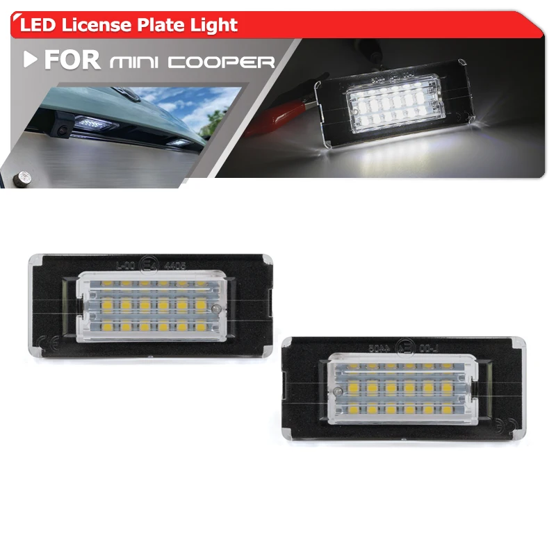 

2x For Mini Cooper MKII R56 Hatchback R57 Convertible Mini Coupe R58 Mini Roadster R59 SMD White Canbus Led License Plate Lights