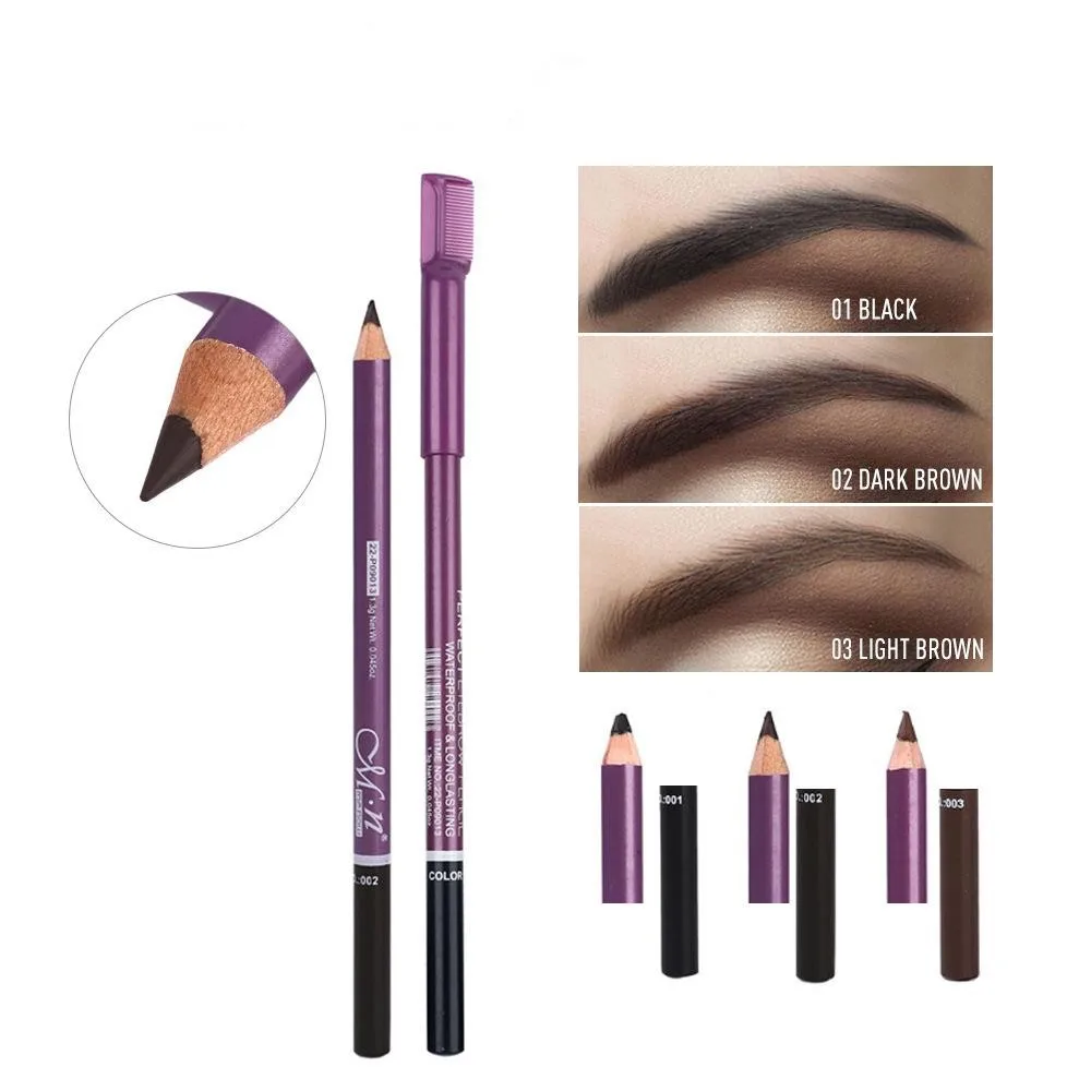 

MENOW Hard Eyebrow Pencil with Eyebrow Comb Not Easy To Halo and Dye Easy To Color Hot Sale