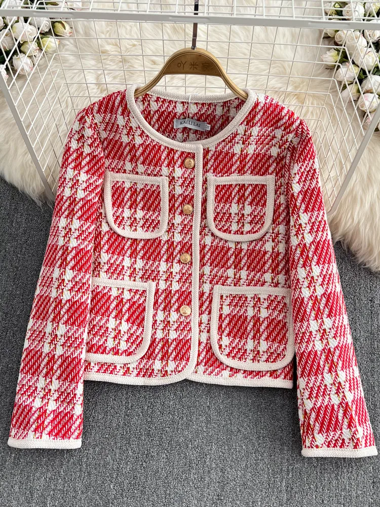 Autum New Korean Fashion Tweed Jacket Coat Women Elegant Plaid Short Coats Female High Street Long Sleeve Outwear Casacos
Autum New Korean Fashion Tweed Jacket Coat Women Elegant Plaid Short Coats Female High Street Long Sleeve Outwear Casacos