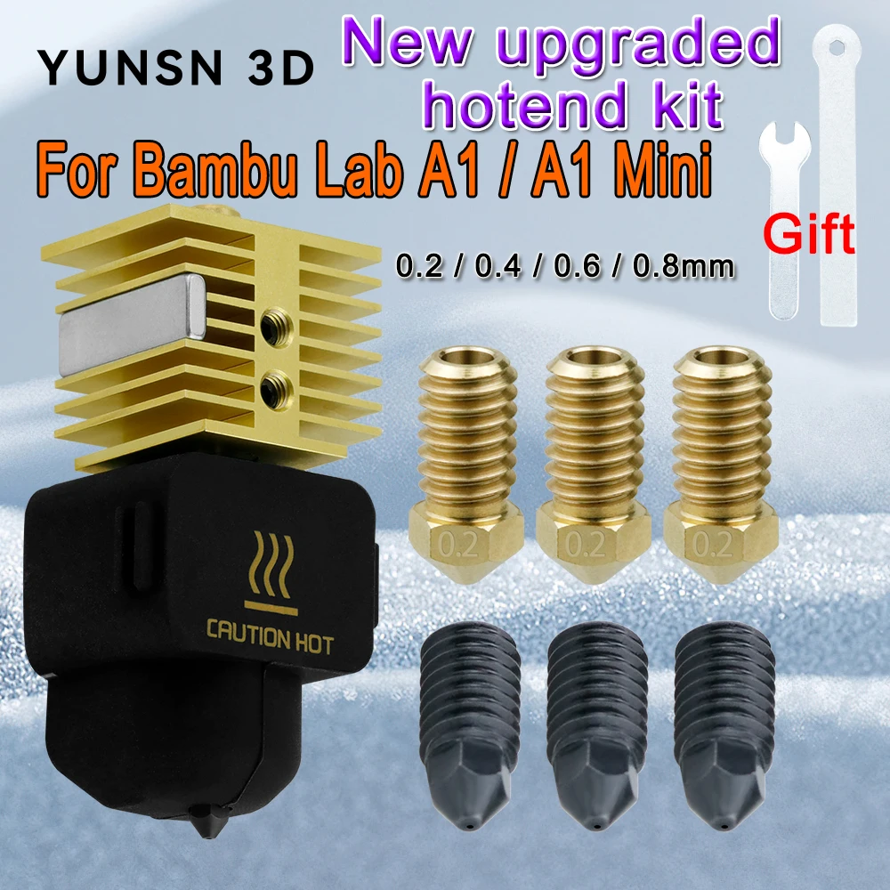 Для Bambu Lab A1 mini Hotend Kit Силиконовые носки сопла из закаленной стали Насадки в сборе