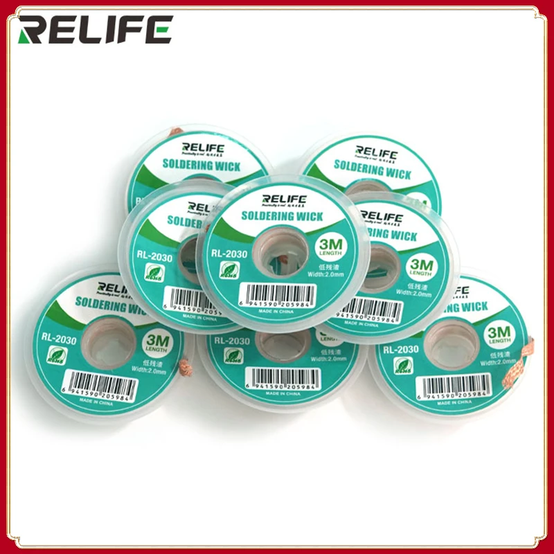 10Pcs/lot RELIFE Desoldering Wick Braid Solder Remover 2.0mm Width / 3M Length Suction Wire BGA Soldering Repair Tools
10Pcs/lot RELIFE Desoldering Wick Braid Solder Remover 2.0mm Width / 3M Length Suction Wire BGA Soldering Repair Tools