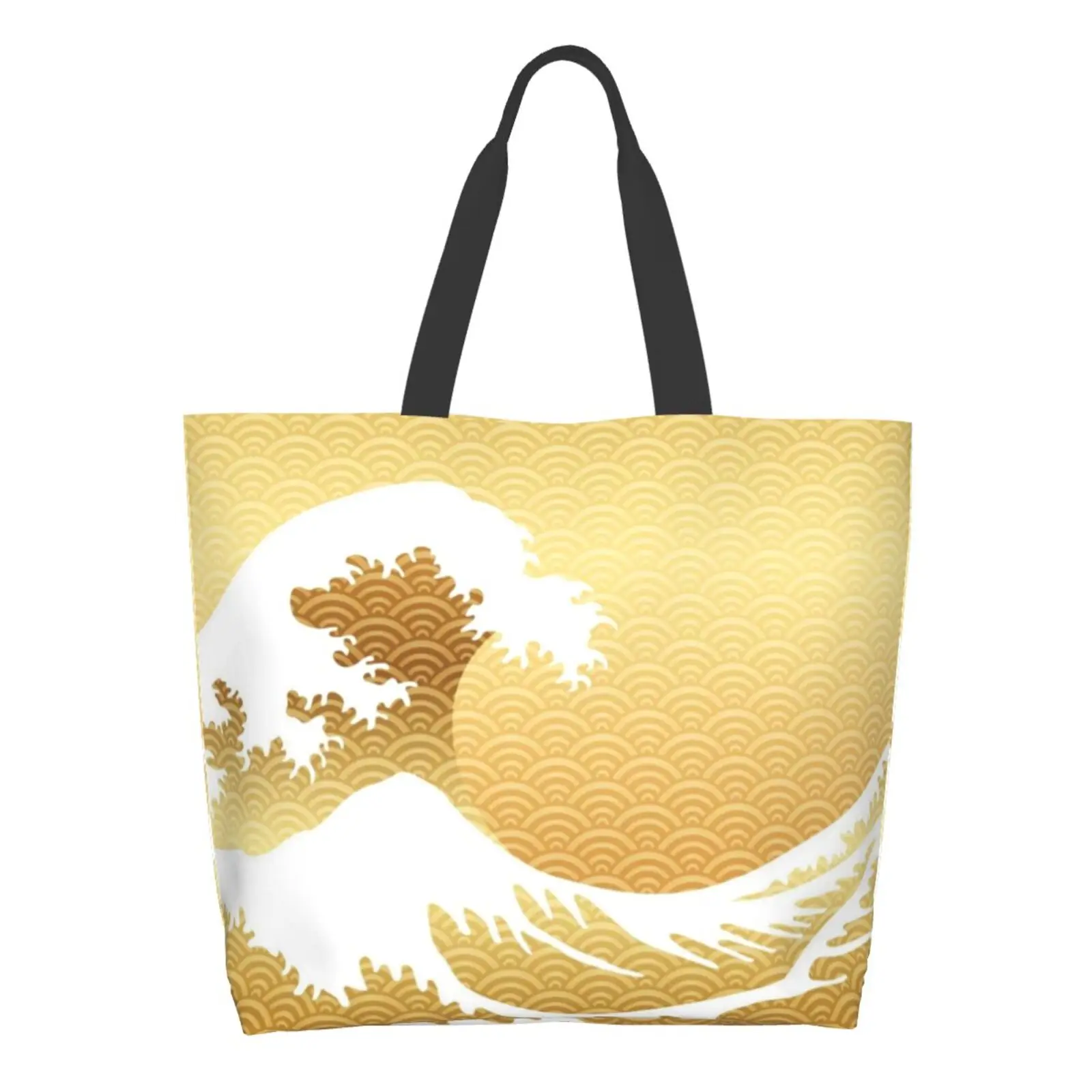 Tote Bag for Women Reusable Large Shopping Bags Canvas Shopping Bag Beach School Shoulder Shopper Sack Casual Golden Waves Japan
Tote Bag for Women Reusable Large Shopping Bags Canvas Shopping Bag Beach School Shoulder Shopper Sack Casual Golden Waves Japan