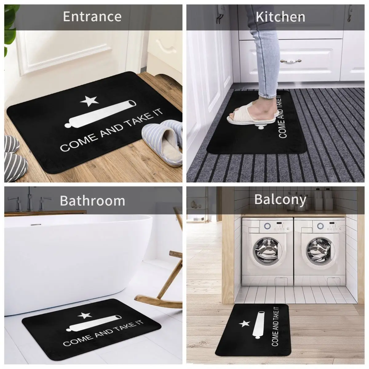 

Texas Come And Take It Flag Bath Door Mat Rug Carpet Decor Entrance Living Room Home Kitchen Bathroom Anti-slip Balcony Doormat