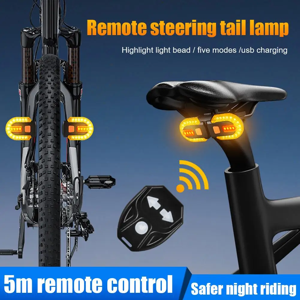 

Велосипедный светодиодный задний фонарь, аккумуляторная беспроводная сигнальная лампа с дистанционным управлением и зарядкой через Usb, поворотник для горного велосипеда