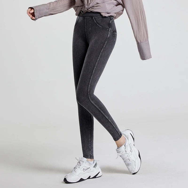 

Stylish Sexy Women Skinny Jeans High-Waisted Hip Leggings Stretch Athleisure Versatile Outwear Hottie Slim Pencil Pants