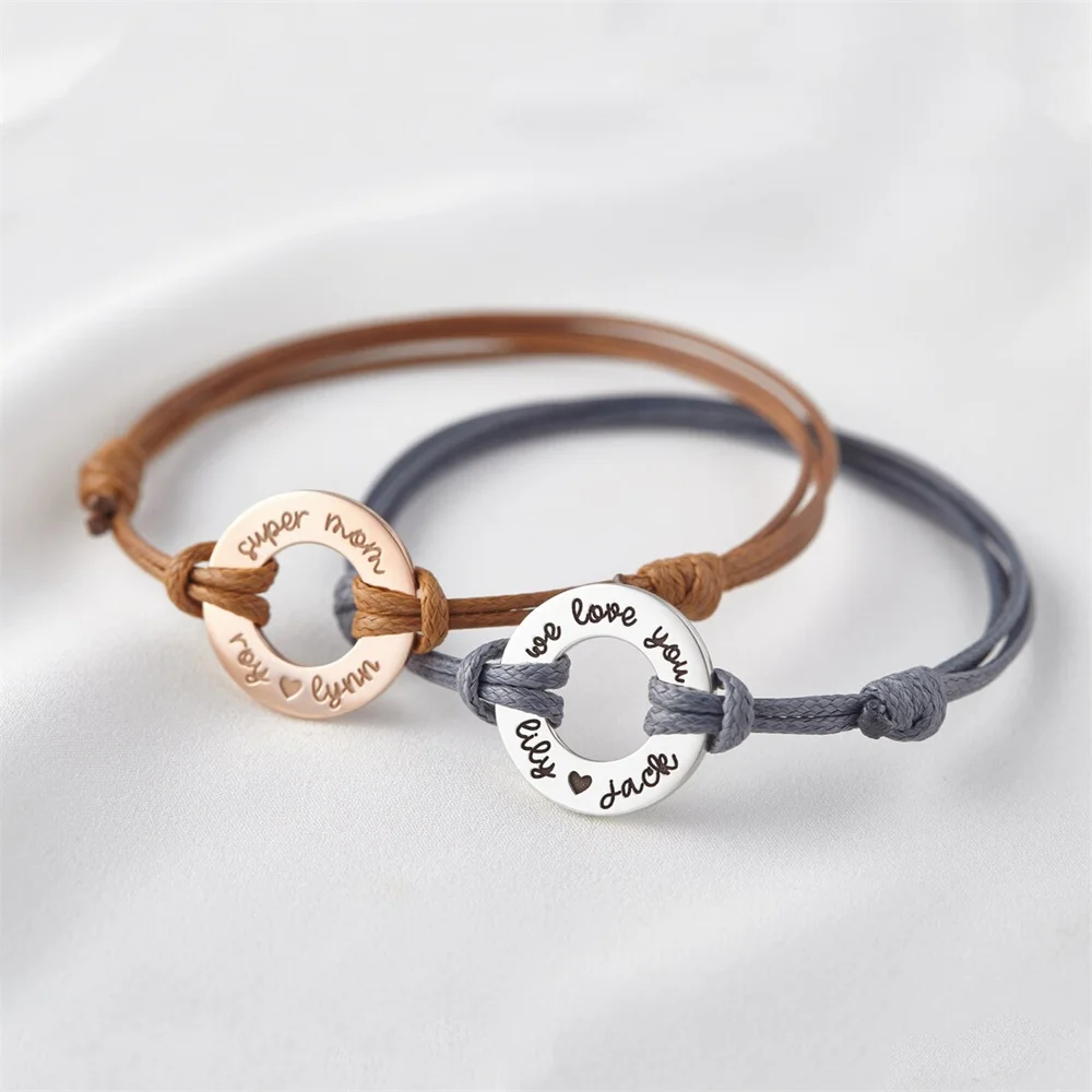 Tangula Personalized Rope Adjustable Bracelet Custom Name Circle Stainless Steel Bracelet for Her Best Gift
Tangula Personalized Rope Adjustable Bracelet Custom Name Circle Stainless Steel Bracelet for Her Best Gift