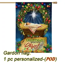 Begin with Christ Jesus Garden Flag American Custom Decoration Christmas Flag Outdoor Grinch Fun Bunting 2023 Dropshipping
