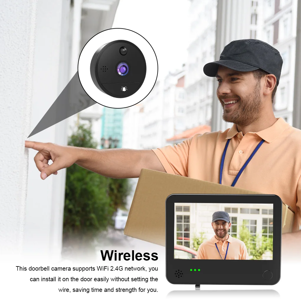 Doorbell Camera WiFi 2.4G PIR Motion Sensor Infrared Night View Door Bell Rechargeable 145 Degree Viewer Household Security
Doorbell Camera WiFi 2.4G PIR Motion Sensor Infrared Night View Door Bell Rechargeable 145 Degree Viewer Household Security