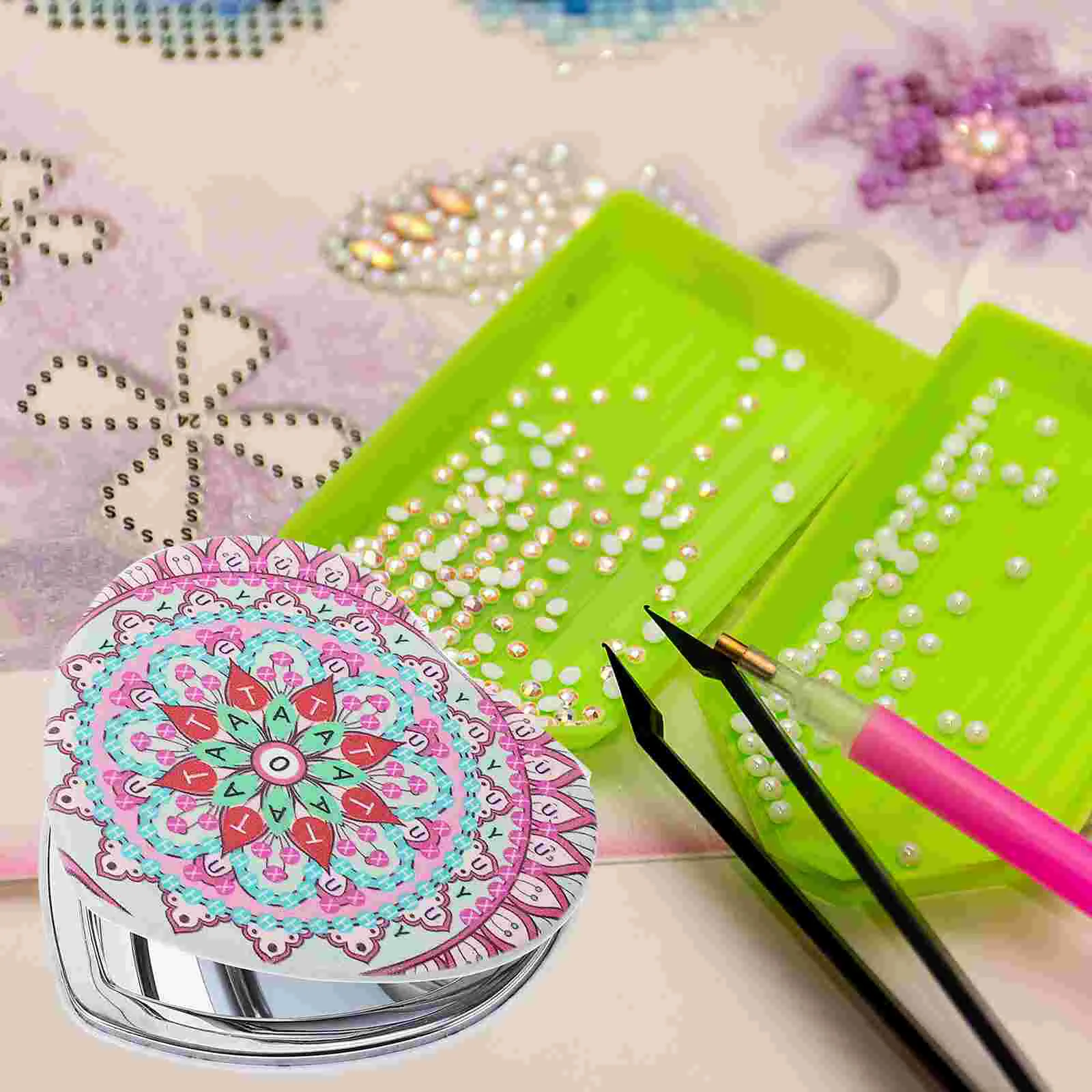 2 Sets Rhinestone Flower Makeup Mirror DIY Compact Mirror Small Makeup Mirror Folding Mirrors
2 Sets Rhinestone Flower Makeup Mirror DIY Compact Mirror Small Makeup Mirror Folding Mirrors