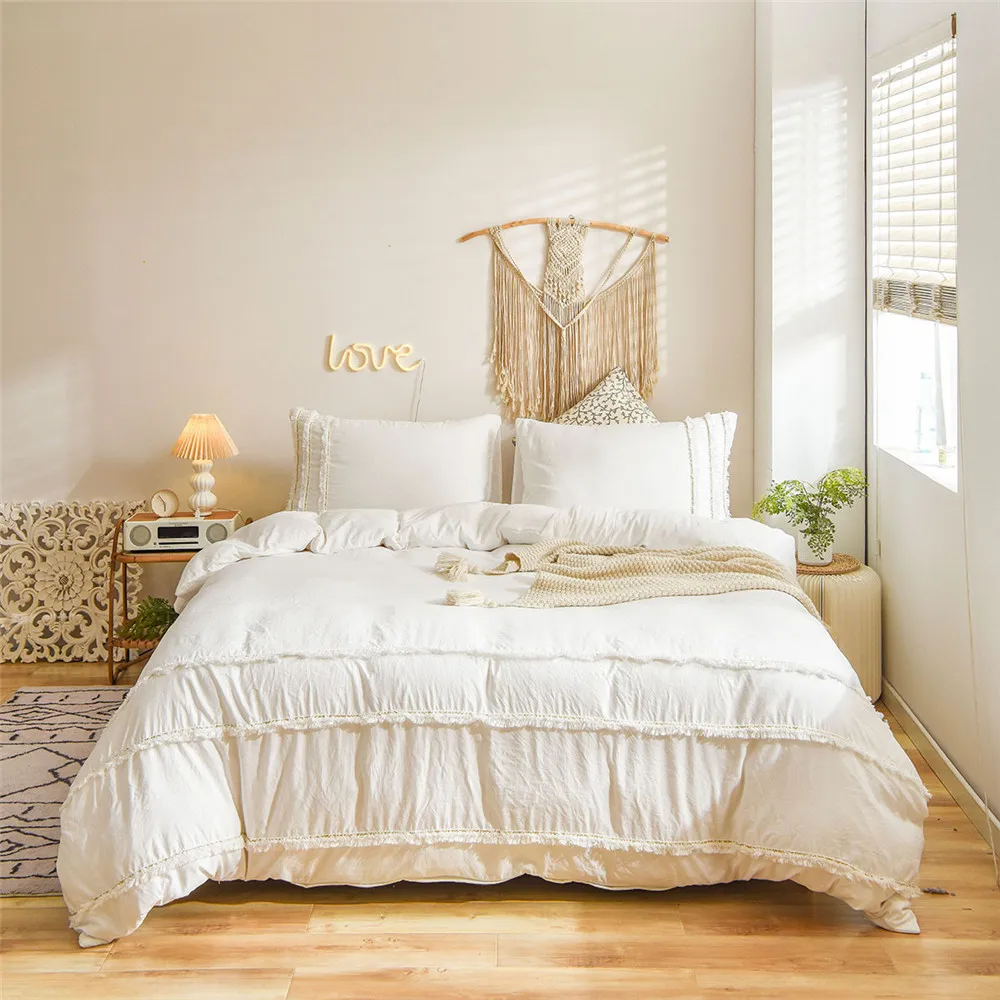 Solid Color Bedding Set Tufted Tassel Duvet Cover Set Solid White Tassel Fringe Tassel Comforter Cover Dropshipers Bedding Sets
Solid Color Bedding Set Tufted Tassel Duvet Cover Set Solid White Tassel Fringe Tassel Comforter Cover Dropshipers Bedding Sets