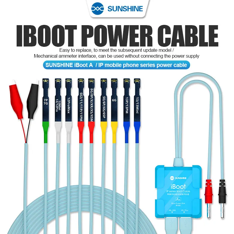 Sunshine IBoot A /IP Mobile Series Power Cables/Support 6G-13PM Series/Battery Boot Function/Power Lines for Mobile Repair Tool
Sunshine IBoot A /IP Mobile Series Power Cables/Support 6G-13PM Series/Battery Boot Function/Power Lines for Mobile Repair Tool