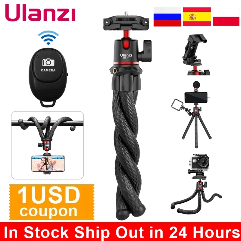 Ulanzi MT-11 Octopus Flexible Tripod For Phone SLR DSLR Camera Tripod Extend 1/4'' Screw With Ballhead Cold Shoe Phone
Ulanzi MT-11 Octopus Flexible Tripod For Phone SLR DSLR Camera Tripod Extend 1/4'' Screw With Ballhead Cold Shoe Phone
