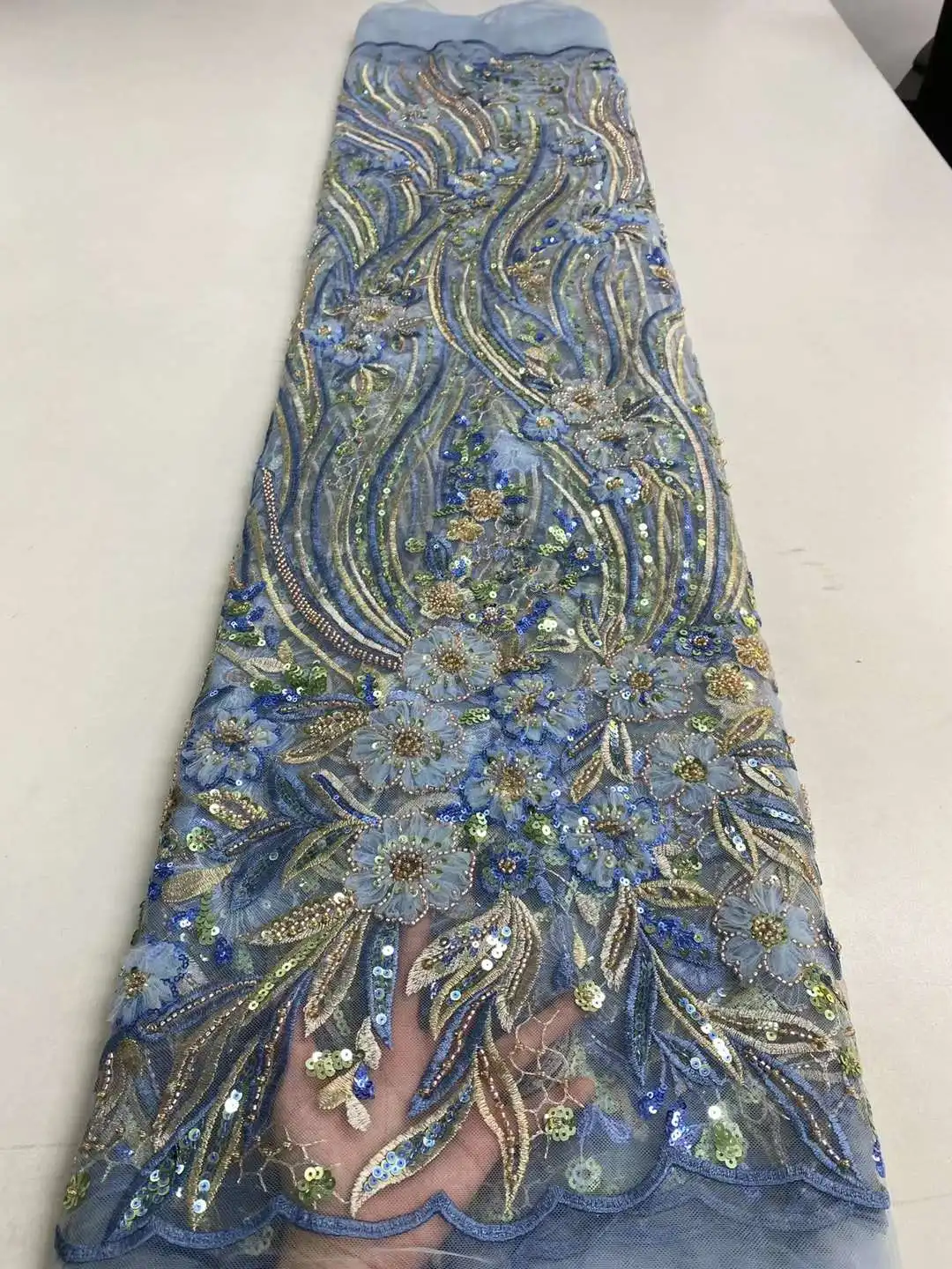 Latest French Tulle Beaded Sequin Lace Fabric 5 Yards 2023 High Quality Nigerian African Lace Fabric For Wedding Party Sewing
Latest French Tulle Beaded Sequin Lace Fabric 5 Yards 2023 High Quality Nigerian African Lace Fabric For Wedding Party Sewing