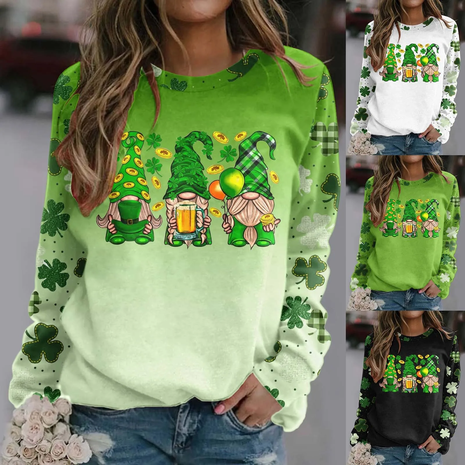Tops For Womens St Patricks Day Print O Neck Sweatshirt For Women Hoodies Long Sleeve Pullover Oversized Sweatshirt For Women
Tops For Womens St Patricks Day Print O Neck Sweatshirt For Women Hoodies Long Sleeve Pullover Oversized Sweatshirt For Women