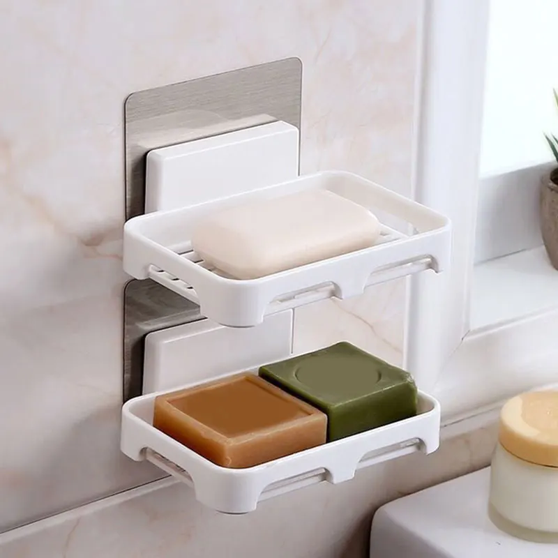 Wall-mounted Soap Dish Creative Punch-free Soap Dish With Bathroom Self-adhesive Accessories Convenient For Draining Practical
Wall-mounted Soap Dish Creative Punch-free Soap Dish With Bathroom Self-adhesive Accessories Convenient For Draining Practical