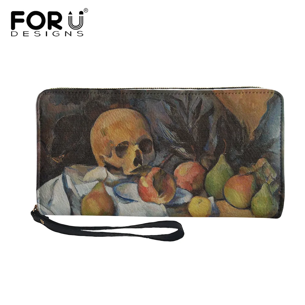FORUDESIGNS, повседневный длинный женский кошелек с изображением черепа, натюрморта, масляной живописи, роскошная кожаная сумка с ремешком на за... 
FORUDESIGNS, повседневный длинный женский кошелек с изображением черепа, натюрморта, масляной живописи, роскошная кожаная сумка с ремешком на за...