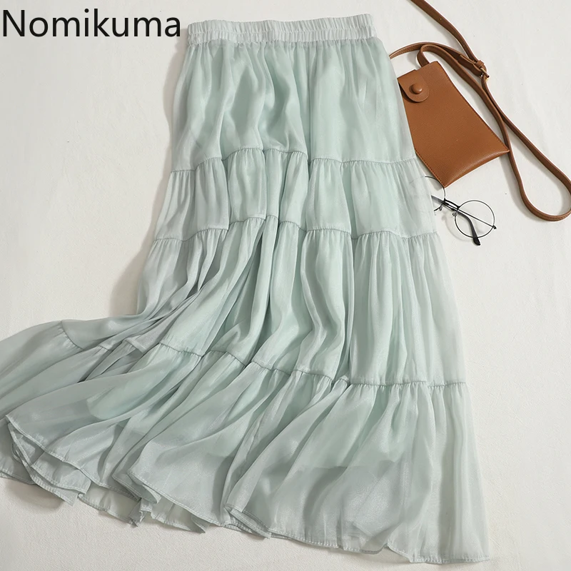 Nomikuma Skirts for Women Summer High Waist Solid Color Ruffles Hem Simple Jupe Femme Temperament Fashion Casual Women Clothing
Nomikuma Skirts for Women Summer High Waist Solid Color Ruffles Hem Simple Jupe Femme Temperament Fashion Casual Women Clothing
