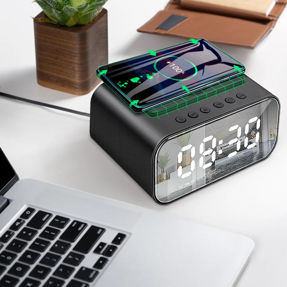 Charger Wireless Alarm Clock Bluetooth Speaker LED Smart Digital Clock Table Electronic Desktop Clocks Fm Radio USB Fast Charger
Charger Wireless Alarm Clock Bluetooth Speaker LED Smart Digital Clock Table Electronic Desktop Clocks Fm Radio USB Fast Charger