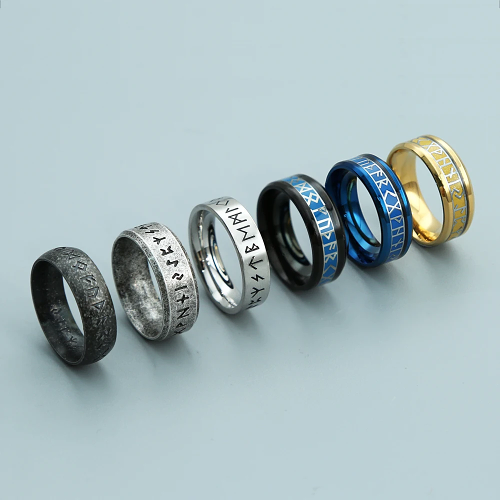 Fashion Simple Punk Street Style Viking Rune Ring For Men Women 316L Stainless Steel Biker Odin Letter Rings Jewelry Wholesale
Fashion Simple Punk Street Style Viking Rune Ring For Men Women 316L Stainless Steel Biker Odin Letter Rings Jewelry Wholesale