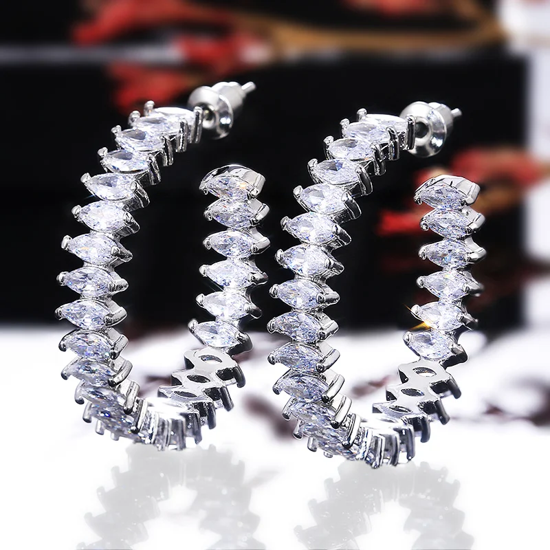 New Luxury High Quality AAAAA Marquise Zircon Micro Paved Women Stud Earrings Elegant Wedding Engagement Lady Earring Jewelry
New Luxury High Quality AAAAA Marquise Zircon Micro Paved Women Stud Earrings Elegant Wedding Engagement Lady Earring Jewelry