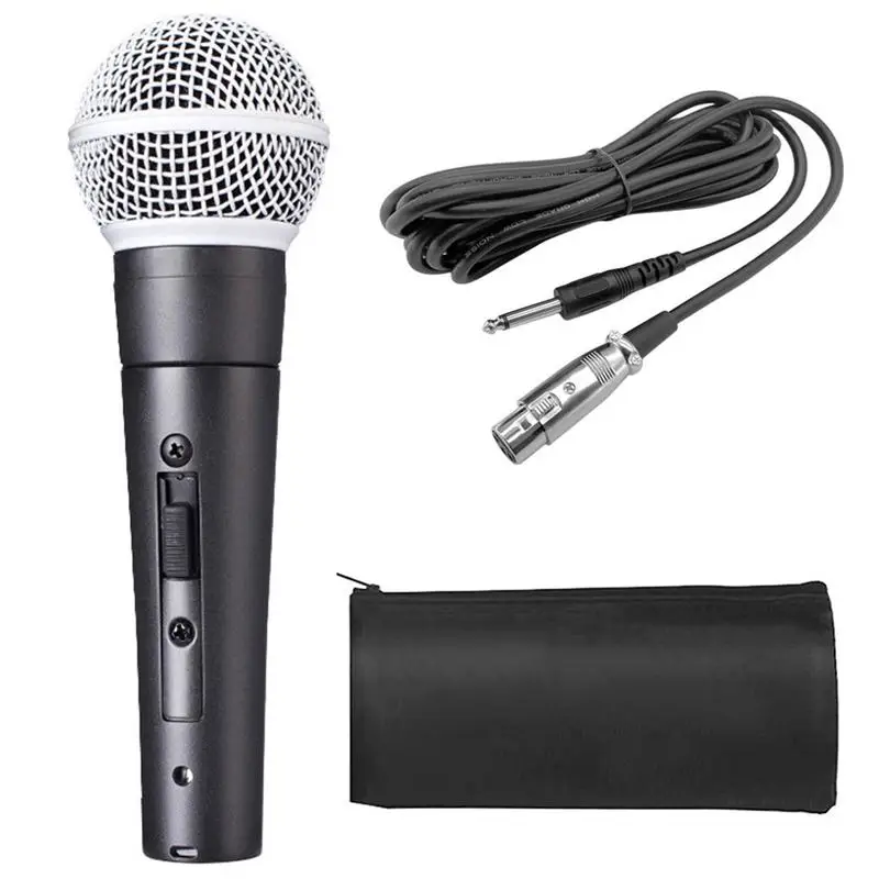 

Stage Singing Microphone Handheld Wired Microphones Vocal Mic With Built-In Sound-Absorbing Cotton Wired Dynamic Live Vocal Mic