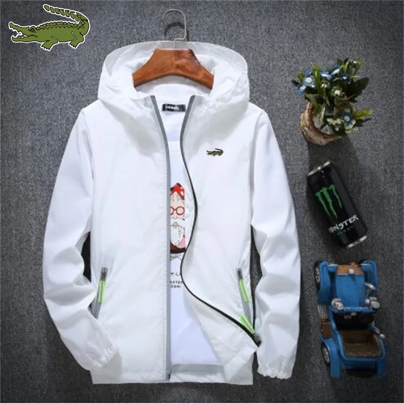 

Men's and women's couples sunscreen coat luminous cycling running shirt Thin zipper closed solid color embroidery label summer o