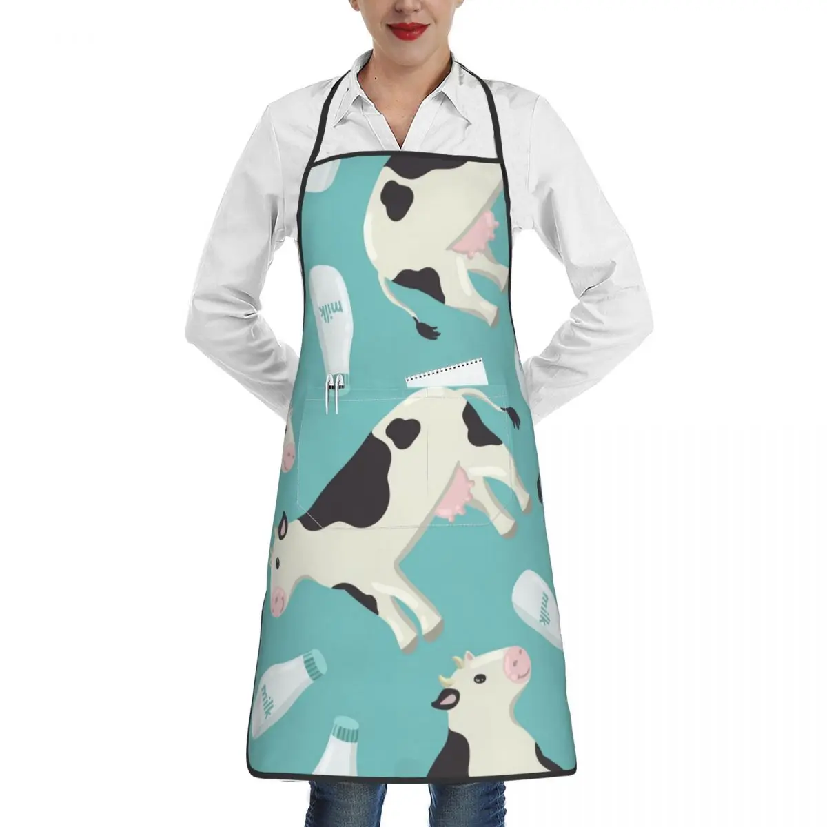 Kitchen Household Cooking Apron Cheerful White-Black Spotted Cow Oil-proof Waterproof Adult Waist Fashion Coffee Overalls Apron
Kitchen Household Cooking Apron Cheerful White-Black Spotted Cow Oil-proof Waterproof Adult Waist Fashion Coffee Overalls Apron
