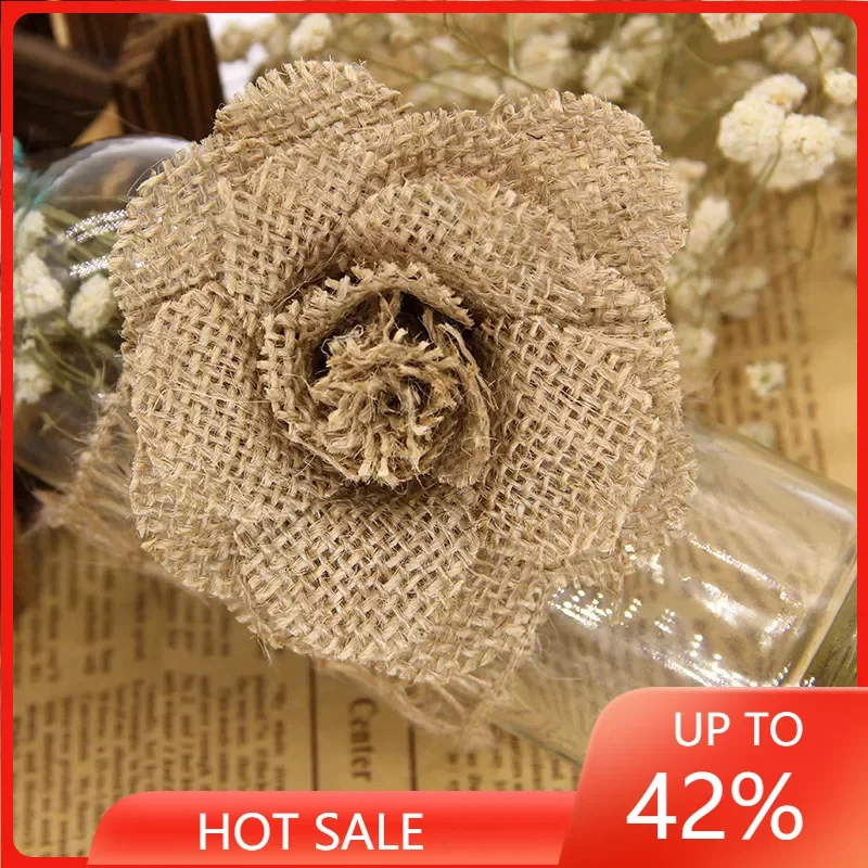 9cm Handmade Jute Hessian Burlap Rose Flowers Vintage Rustic Wedding Decoration Jute Christmas Decorations for home
9cm Handmade Jute Hessian Burlap Rose Flowers Vintage Rustic Wedding Decoration Jute Christmas Decorations for home