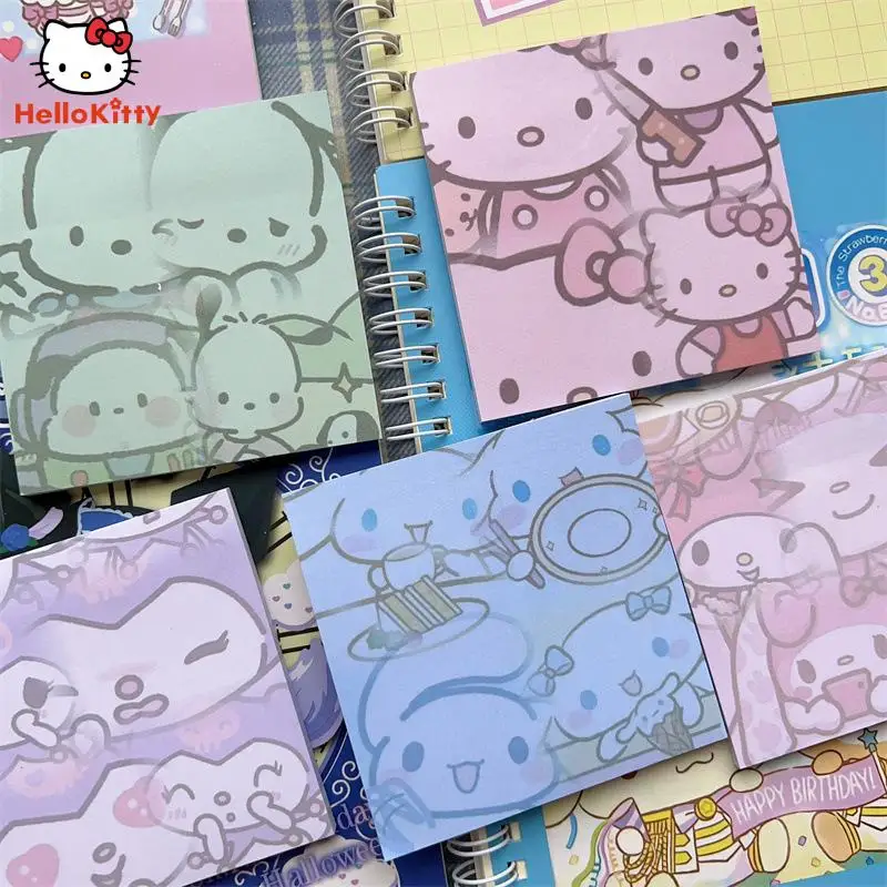 

Kawaii Sanrio липкая заметка аниме Hello Kitty Kuromi Cinnamoroll моя мелодия сообщение заметка бумага студенческие канцелярские наклейки игрушки