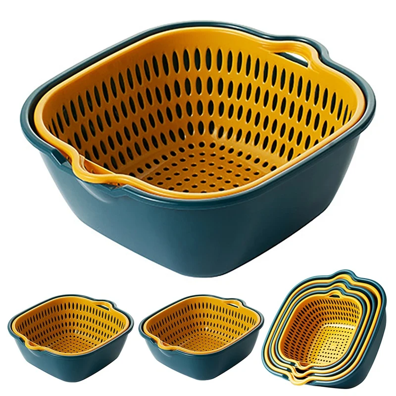 Baskets Fruit Washing Basket Multifunctional Drain Basket Stackable Sinks Kitchen Colander Set For Draining
Baskets Fruit Washing Basket Multifunctional Drain Basket Stackable Sinks Kitchen Colander Set For Draining