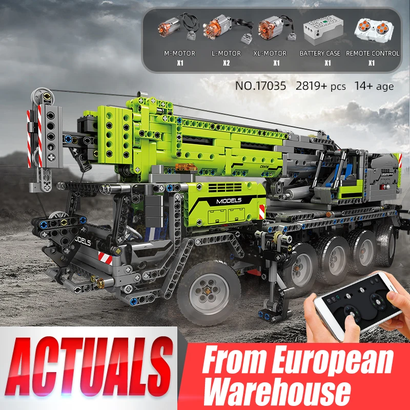 MOULD KING 17035 High-Tech Car Toys The MOC-0853 Motor Power Mobile Crane Mk II Truck Model Building Blocks Bricks Kids Gifts
MOULD KING 17035 High-Tech Car Toys The MOC-0853 Motor Power Mobile Crane Mk II Truck Model Building Blocks Bricks Kids Gifts
