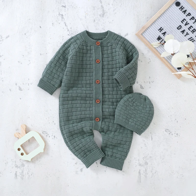 Baby Rompers Newborn Infant Netural Cotton Jumpsuits Hats Caps Sets Autumn Winter Long Sleeve Knitted Toddler Boy Girl 2pcs Wear
Baby Rompers Newborn Infant Netural Cotton Jumpsuits Hats Caps Sets Autumn Winter Long Sleeve Knitted Toddler Boy Girl 2pcs Wear