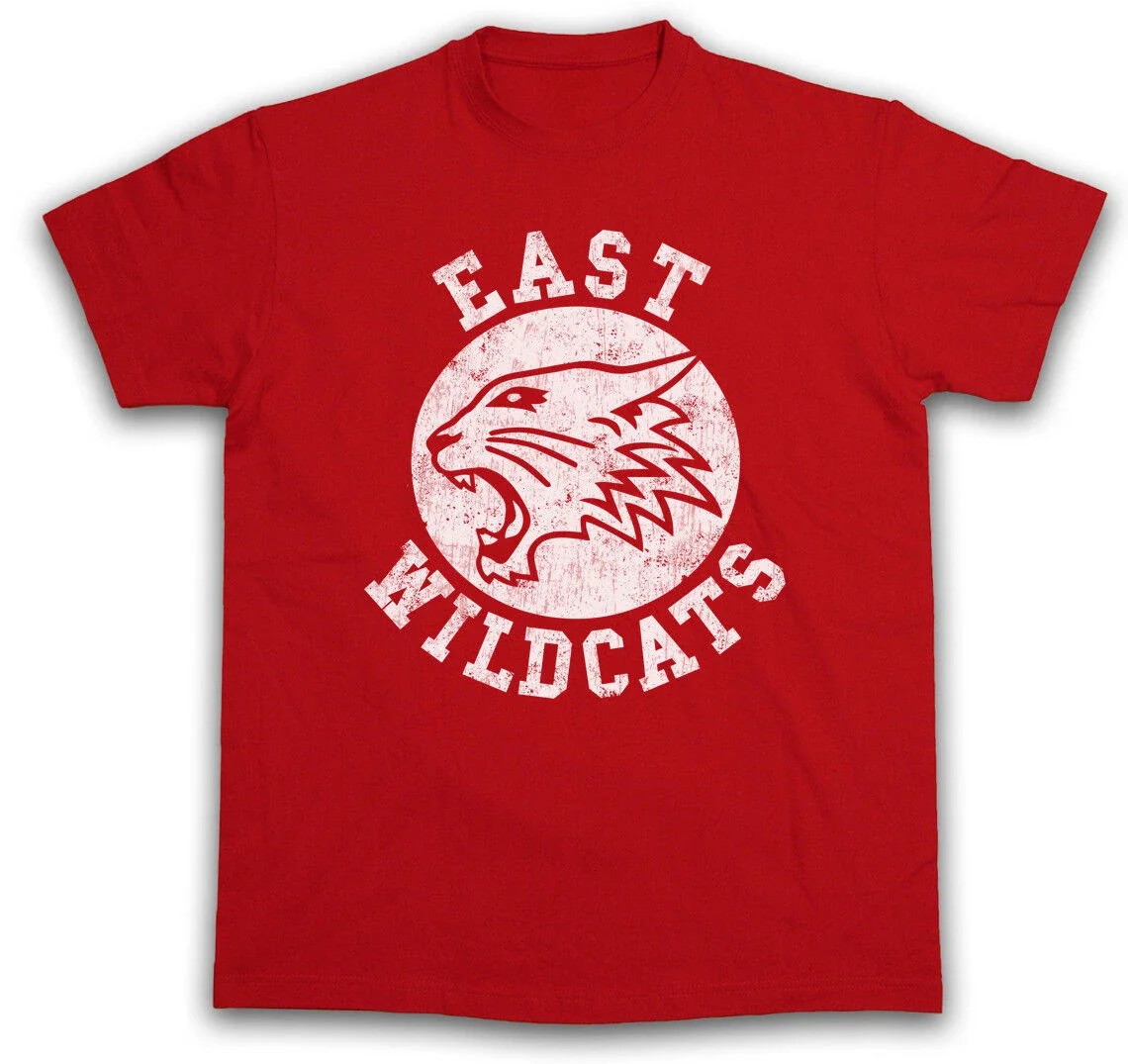 Мужская новая одежда летняя хлопковая футболка EAST WILDCATS школьная баскетбольная с