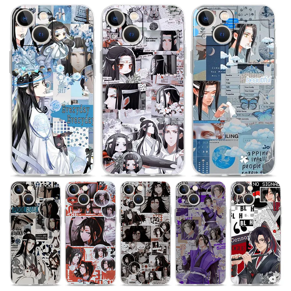

Transparent Phone Case For iPhone 14 13 12 11 Pro Max XS X XR SE3 7 8 Plus Soft Clear Shockproof Cover MDZS Anime Mo Dao Zu Shi