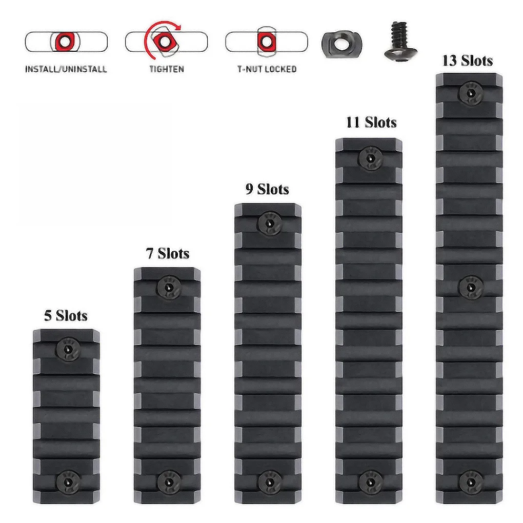 Tactical 5/7/9/11/13 Slots 21mm M-lok Picatinny Rail for Mlok Handguard Aluminum alloy Rifle Rail Hunting Gun Accessories
Tactical 5/7/9/11/13 Slots 21mm M-lok Picatinny Rail for Mlok Handguard Aluminum alloy Rifle Rail Hunting Gun Accessories