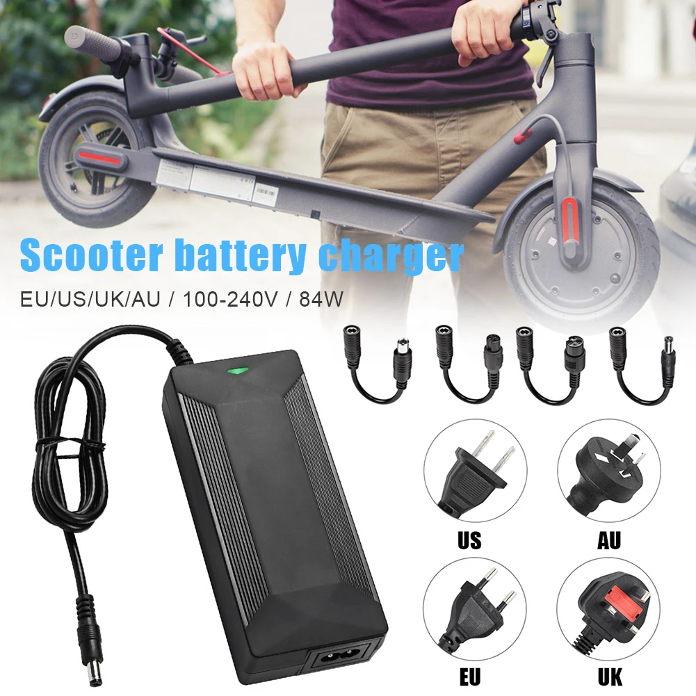 42V 2A Power Adapter Electric Scooter Charger Lithium Battery Charger with 4 Connector Adapter for 36V Electric Scooters
42V 2A Power Adapter Electric Scooter Charger Lithium Battery Charger with 4 Connector Adapter for 36V Electric Scooters