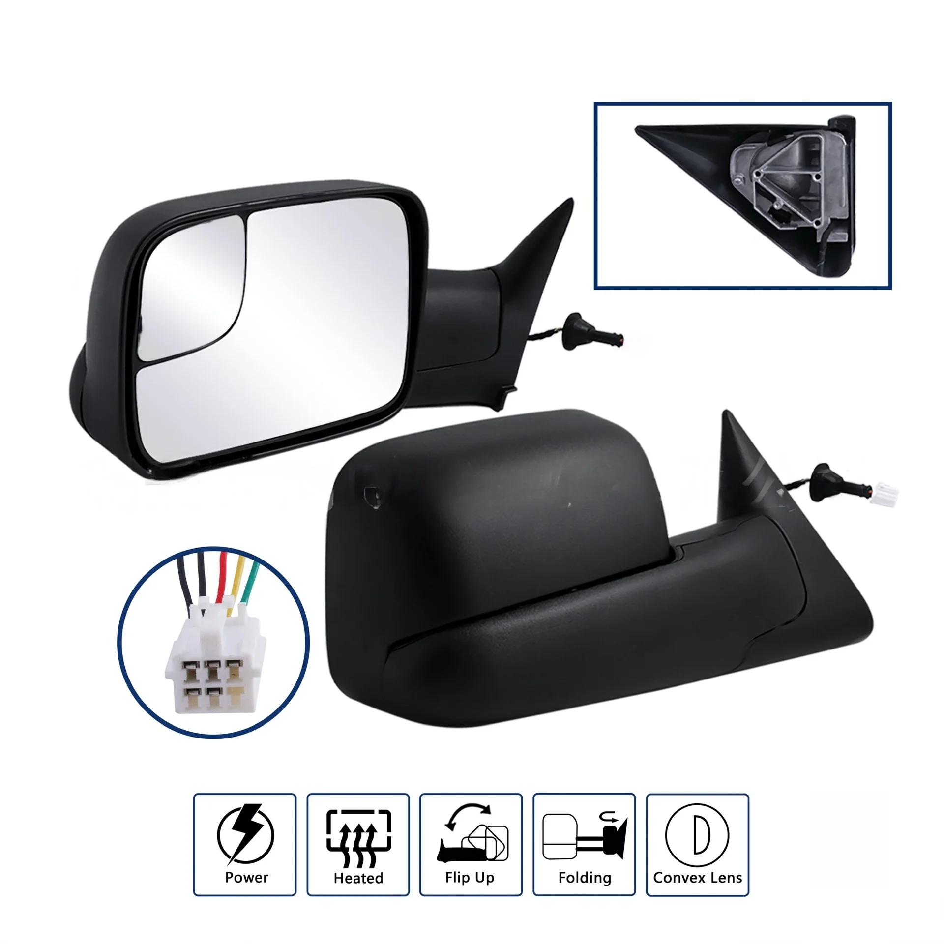 Для Dodge Ram 1998-2002 Электрический Пикап для зеркала заднего вида 7281-98-EH 
Для Dodge Ram 1998-2002 Электрический Пикап для зеркала заднего вида 7281-98-EH