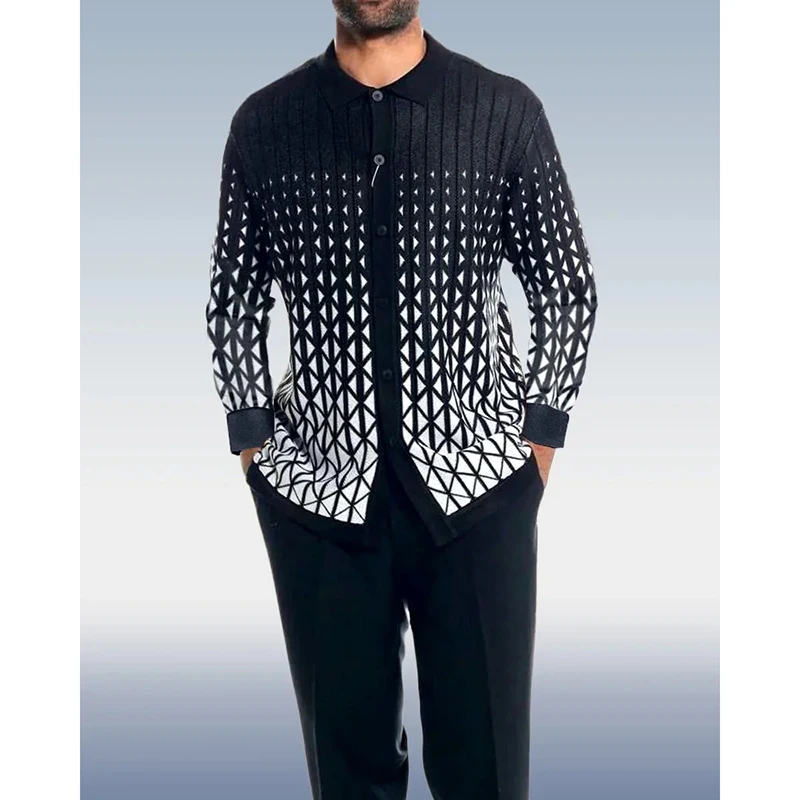 Badassdude Men's Black Criss Cross Pattern Walking Suit Printed Long Sleeve Polo Suit
Badassdude Men's Black Criss Cross Pattern Walking Suit Printed Long Sleeve Polo Suit