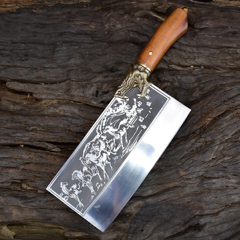 Longquan Kitchen Knife Horse Veins Handmade Forged 8.2 Inch Chopper Cleaver Fixed Blade Hot Knife Cutter Meat And Poultry Tools
Longquan Kitchen Knife Horse Veins Handmade Forged 8.2 Inch Chopper Cleaver Fixed Blade Hot Knife Cutter Meat And Poultry Tools