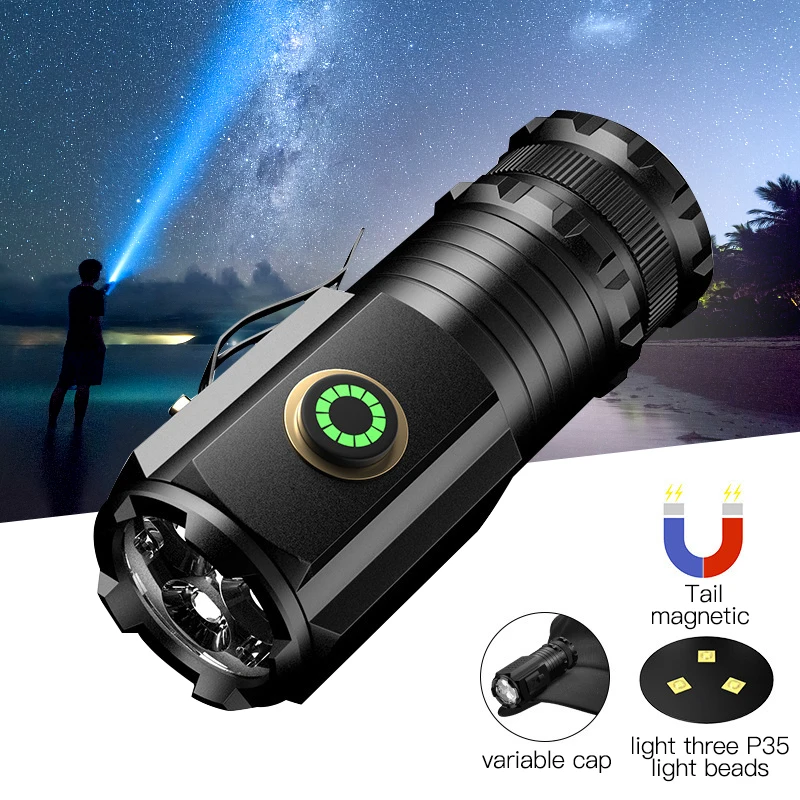 Strong Flashlight Long Shot Riding Lantern Aluminum Alloy Charging Mini Pocket Cap Light 5 Modes For Outdoor Camping Torch Light
Strong Flashlight Long Shot Riding Lantern Aluminum Alloy Charging Mini Pocket Cap Light 5 Modes For Outdoor Camping Torch Light