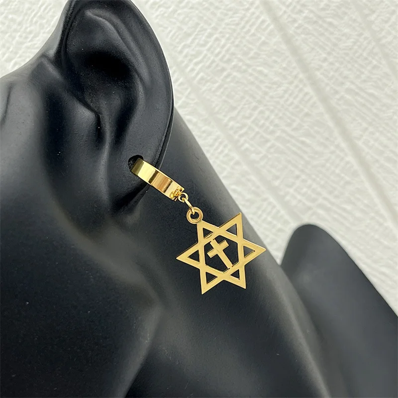 Hexagram Cross Pendant Earrings for Women Fashion Stainless Steel Personalized Silver Gold Earrings Fashion Jewelry Holiday Gift
Hexagram Cross Pendant Earrings for Women Fashion Stainless Steel Personalized Silver Gold Earrings Fashion Jewelry Holiday Gift