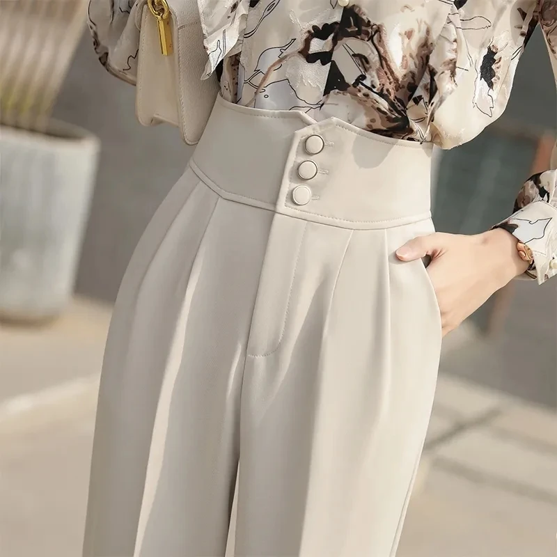 Female Suit Pants Spring Autumn New High Waist Wide Leg Pants Women Casual Ankle-Length Pants Fashion Office Ladies Harlan Pants
Female Suit Pants Spring Autumn New High Waist Wide Leg Pants Women Casual Ankle-Length Pants Fashion Office Ladies Harlan Pants