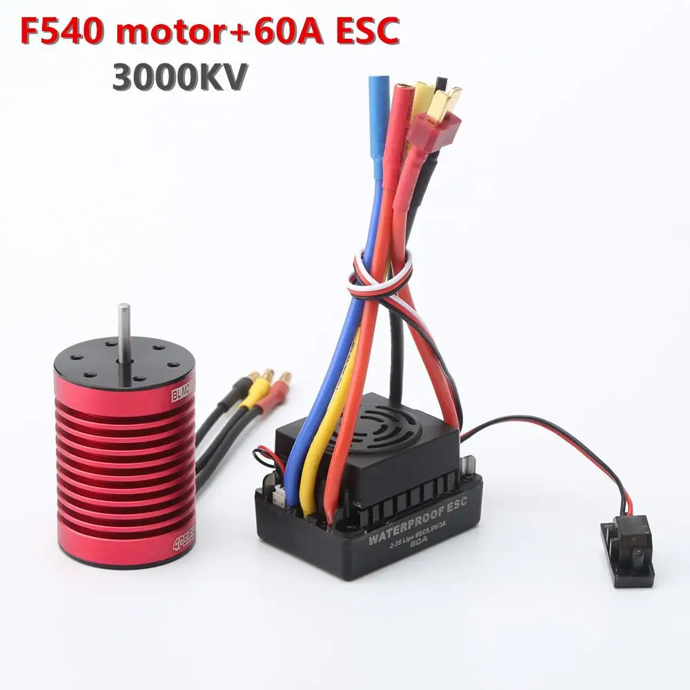 

Upgrade Waterproof F540 3000kv Brushless Motor 60a Brushless Esc For 1/10 Rc Car Redcat Electric Volcano Epx Pro Blackout Xte